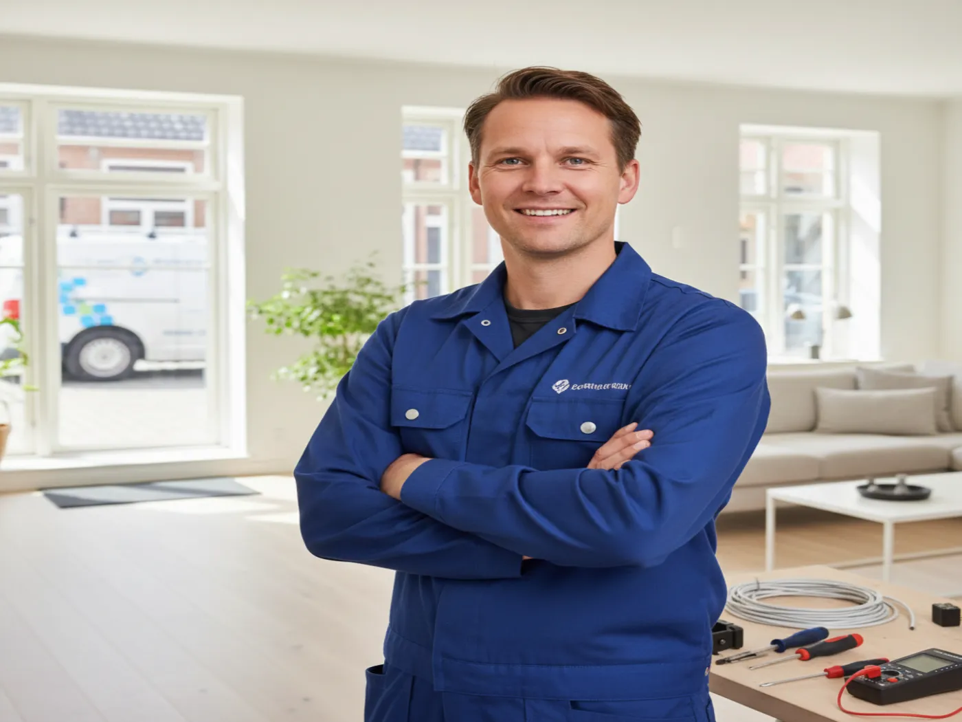 Autoriseret elektriker fra Odense i arbejde