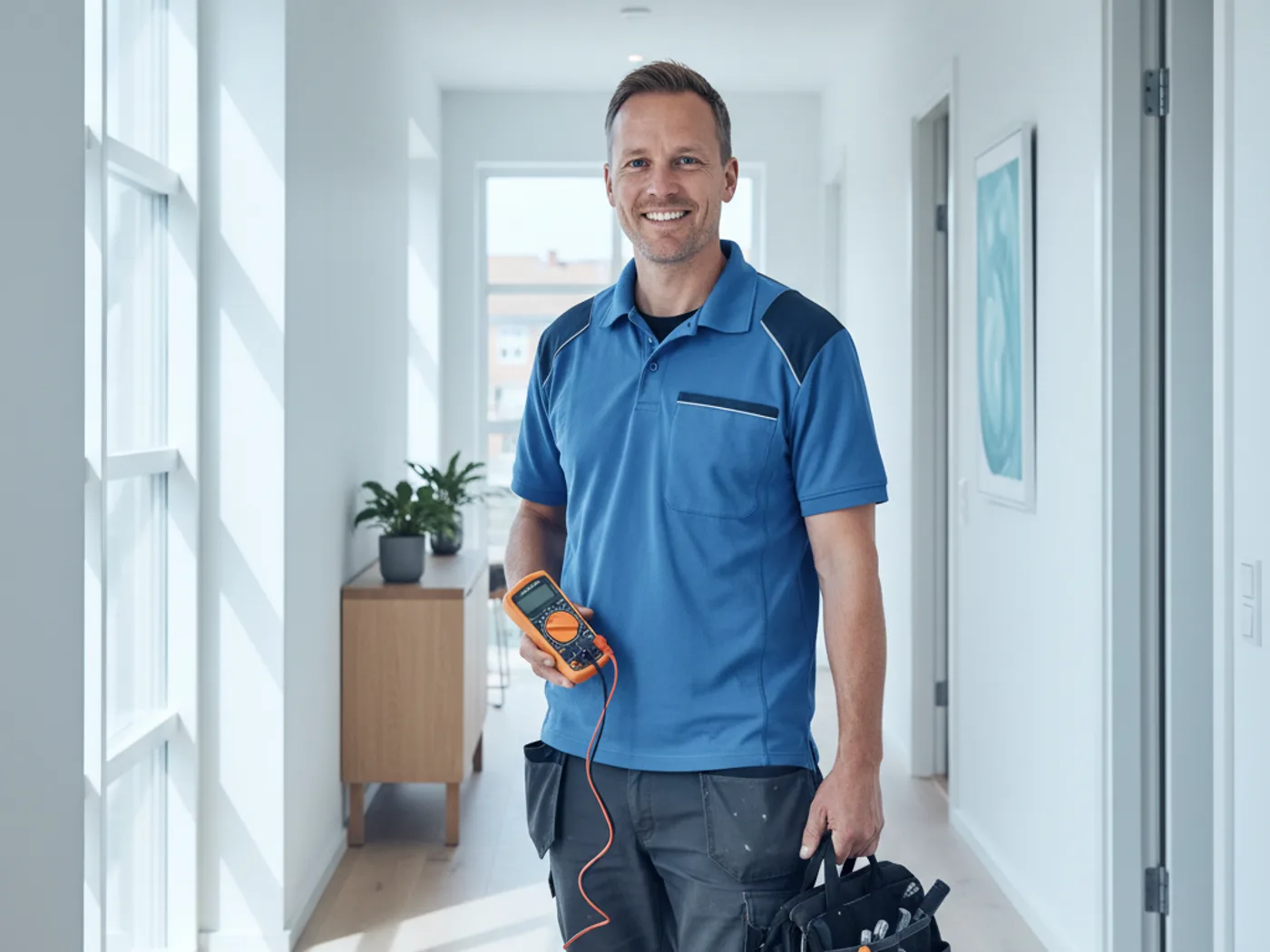 Elektriker fra Odense i arbejde
